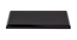 3" x 4" x 3/8" Black Glass, Beveled